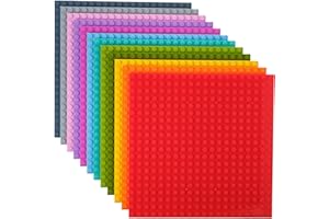 Strictly Briks Stackable Baseplates - 12 Pack Compatible with Lego & All Major Building Brick Brands, 6 x 6 in, Stackable Top & Bottom Sides with 20 x 20 Stud, Kids, Multicolor