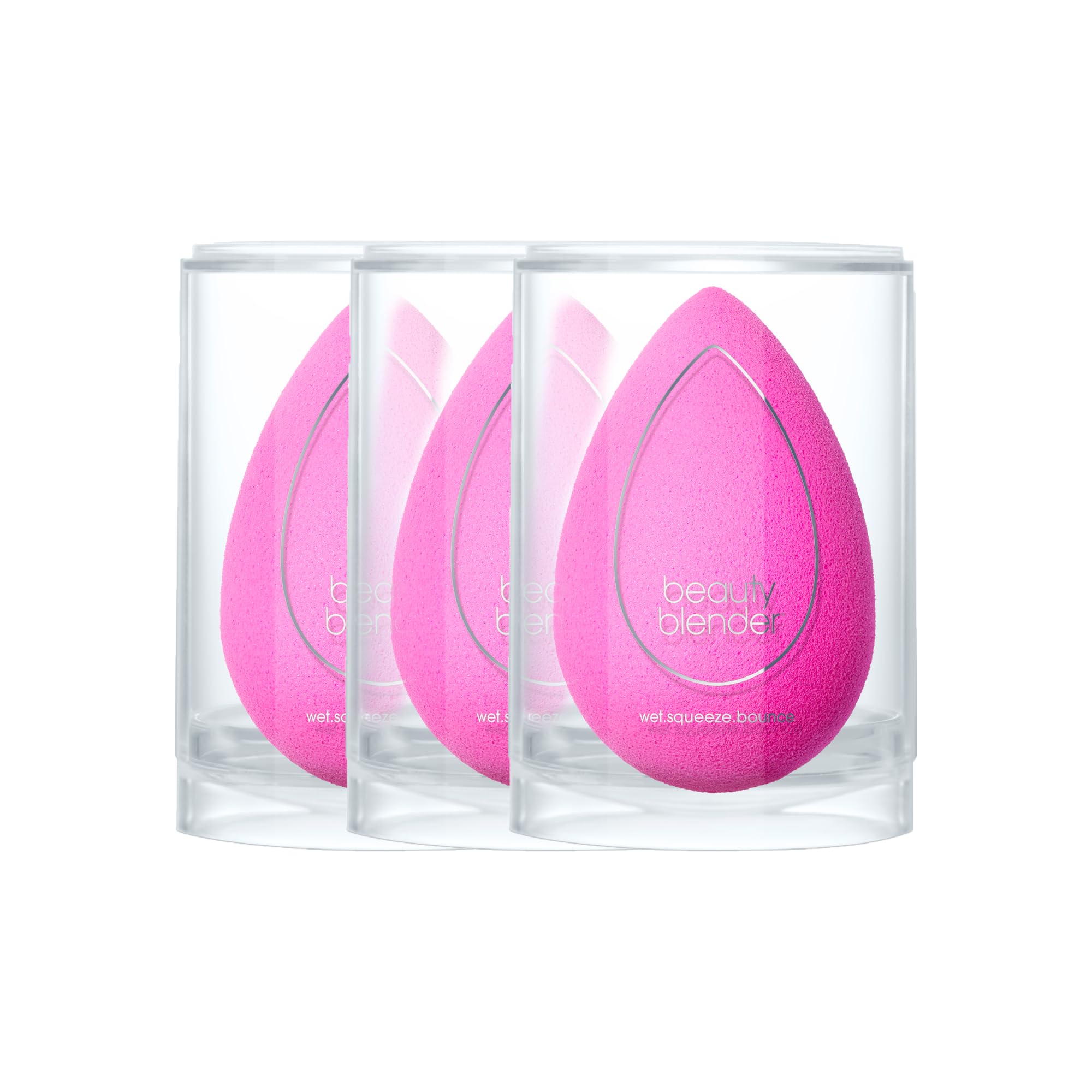 Beautyblender Original Pink 3-Pack Value Set - Aqua-Activated Make-up Schwamm - Latexfrei, Tierversuchsfrei, Nicht-Toxische Farbstoffe - Perfekt für Flüssige Foundation, Puder, BB-Creme und Concealer