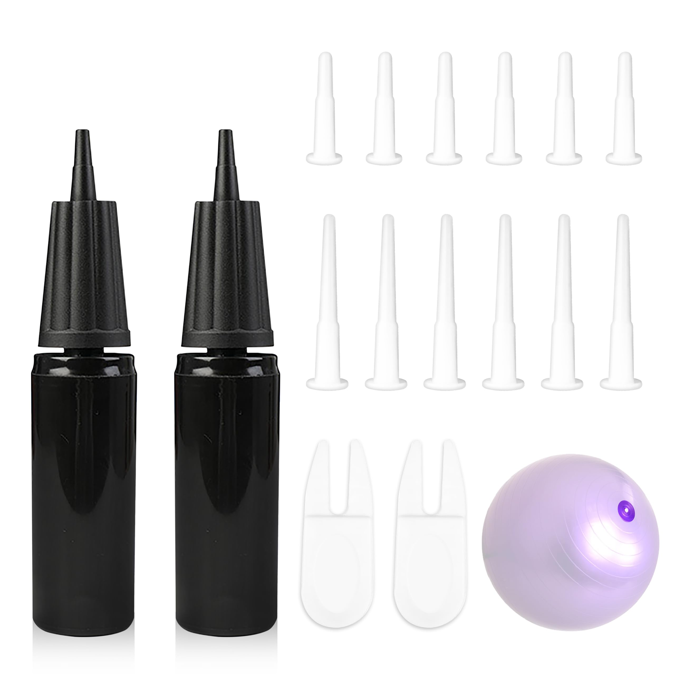 Photo 1 of 2-Pack Exercise Ball Pump Kit - Hand Air Pump with Plug Removers & Plugs - Ideal for Fitness Ball & Yoga Ball Pump - Hand Pump for Inflatables - Included Exercise Ball Plug Replacement