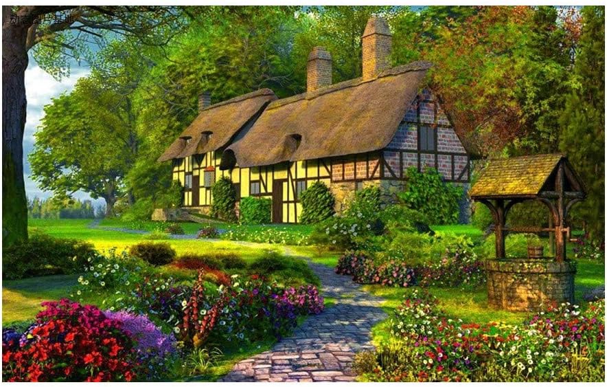 Fhuuly DIY 5D Diamond Landscape Painting by Number Kit,Crystal Rhinestone Embroidery Pictures Arts Craft for Home Wall Decor (E-30x40cm)