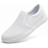 konhill Mens Casual Knit Slip-On Walking Shoes | Lightweight Breathable Knit Walking Shoes for Men, Machine Washable Slip-On Loafers with Memory Foam for Work &amp; Travel