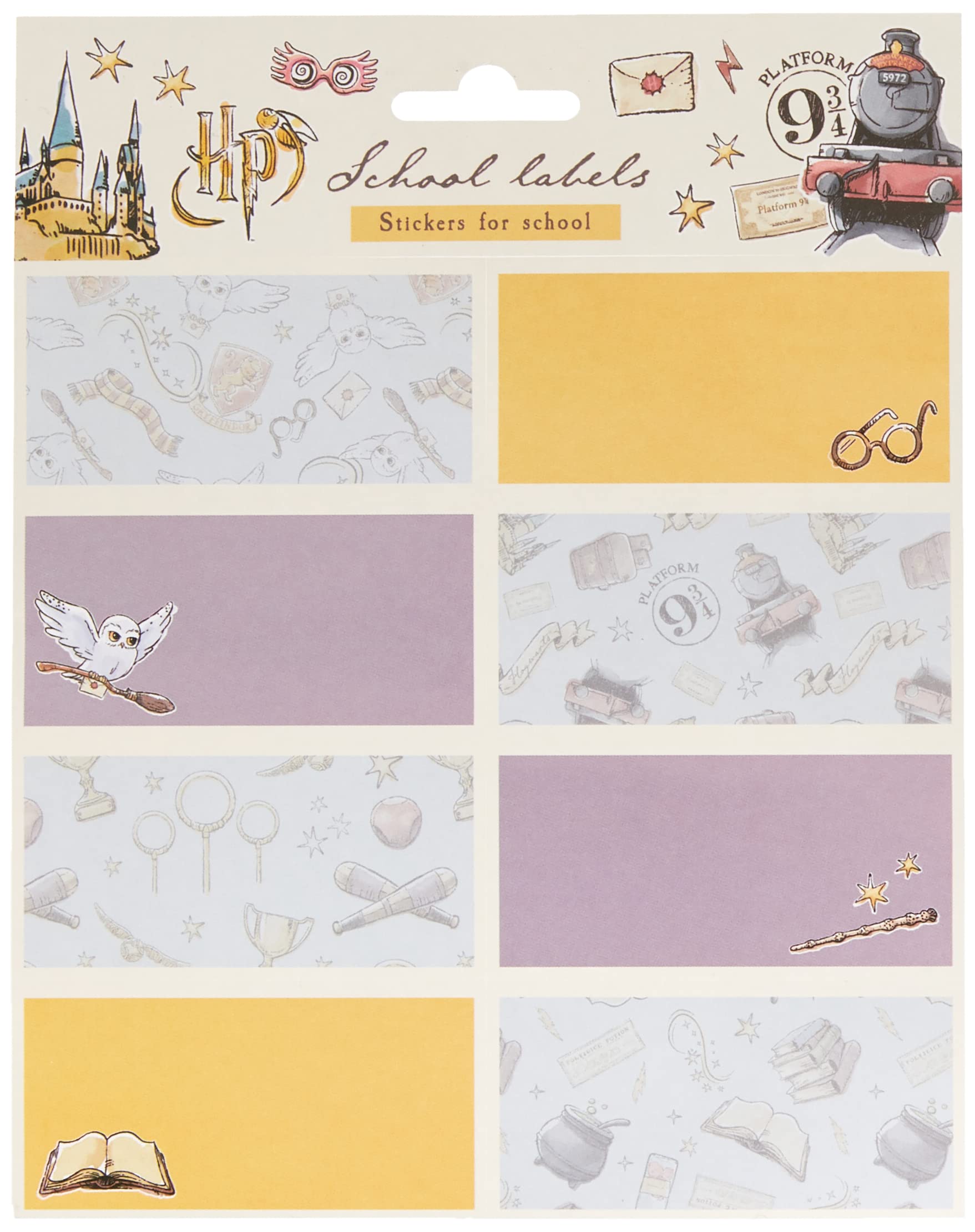 Grupo Erik Harry Potter Stickers | Gift & School Labels | 2 Rectangular Sheets | 16 Stück