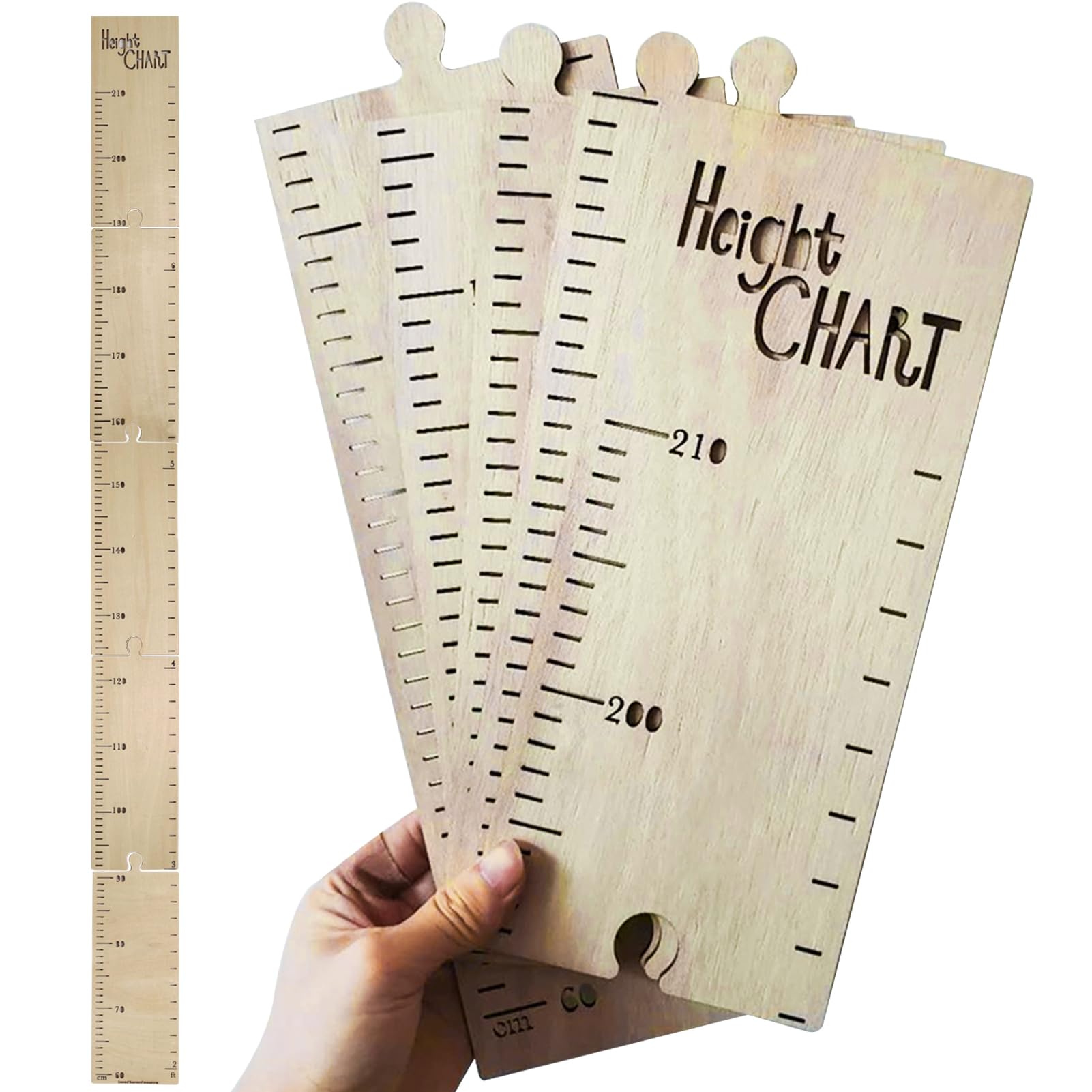 Height Ruler Growth Chart for Kids, 23.62-82.68 Inches Wall Hanging Measuring Ruler, Baby Growth Chart, Nursery Height Measuring Ruler, for Kids Bedroom Decoration(Size:5sheets)