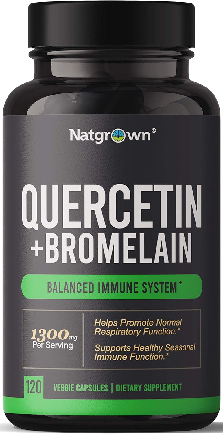 Quercetin with Bromelain Supplement Complex 1300mg Extra Strength Helps Promote