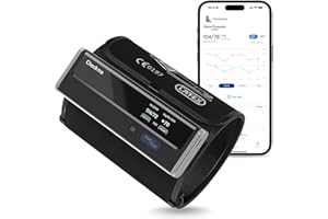 Checkme Blood Pressure Monitor for Home Use - Upper Arm Bluetooth BP Machine, Accurate Readings in 30 sec, App Enabled for iOS & Android, Stores 50 BP Readings, Black