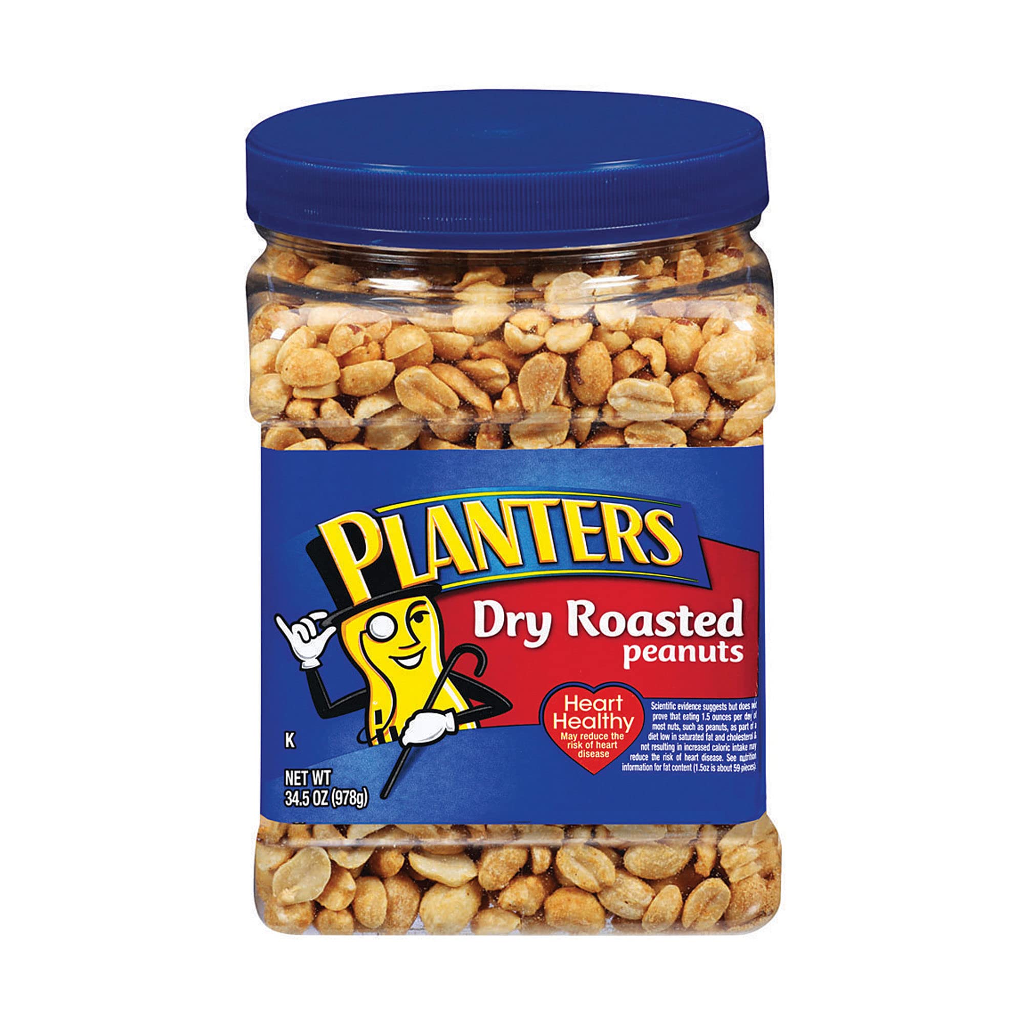 PLANTERS Dry Roasted Peanuts, 34.5 oz Resealable