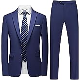 Dbutiy Men's 2 Piece Slim Fit Suit Set, Two Button Tuxedo for Wedding and Prom, Includes Blazer Jacket, Pants & Tie