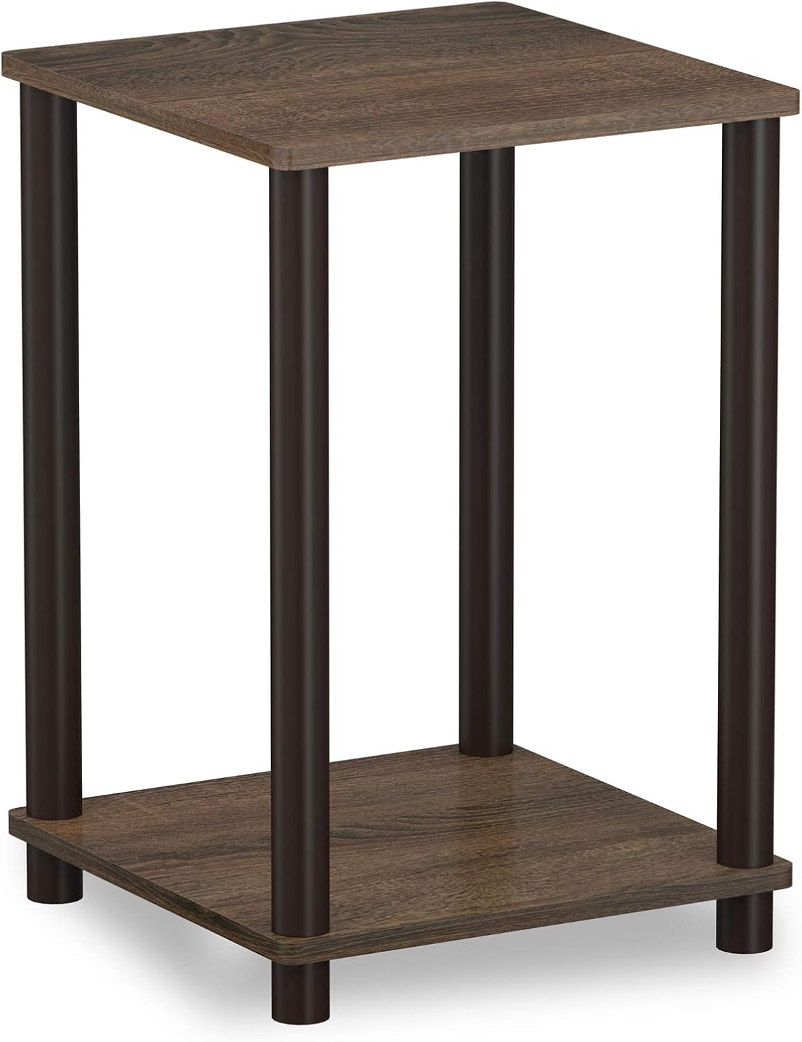 FURINNO Turn-N-Tube Haydn End Table, 1-Pack, Walnut/Brown