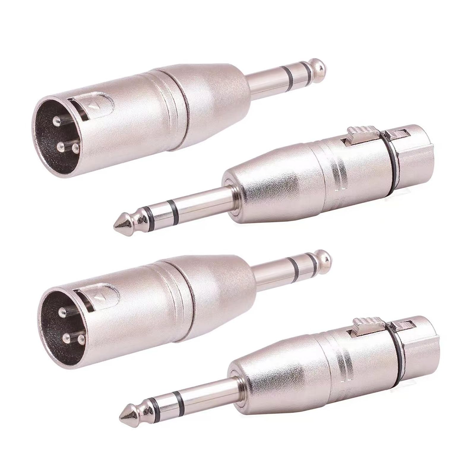 Photo 1 of Smithok 4 Pack,2 Pcs 6.35mm 1/4" Male to XLR Male Adapter and 2 Pcs 6.35mm 1/4 Inch TRS to XLR Female Adapter,2-Pair Audio Connector