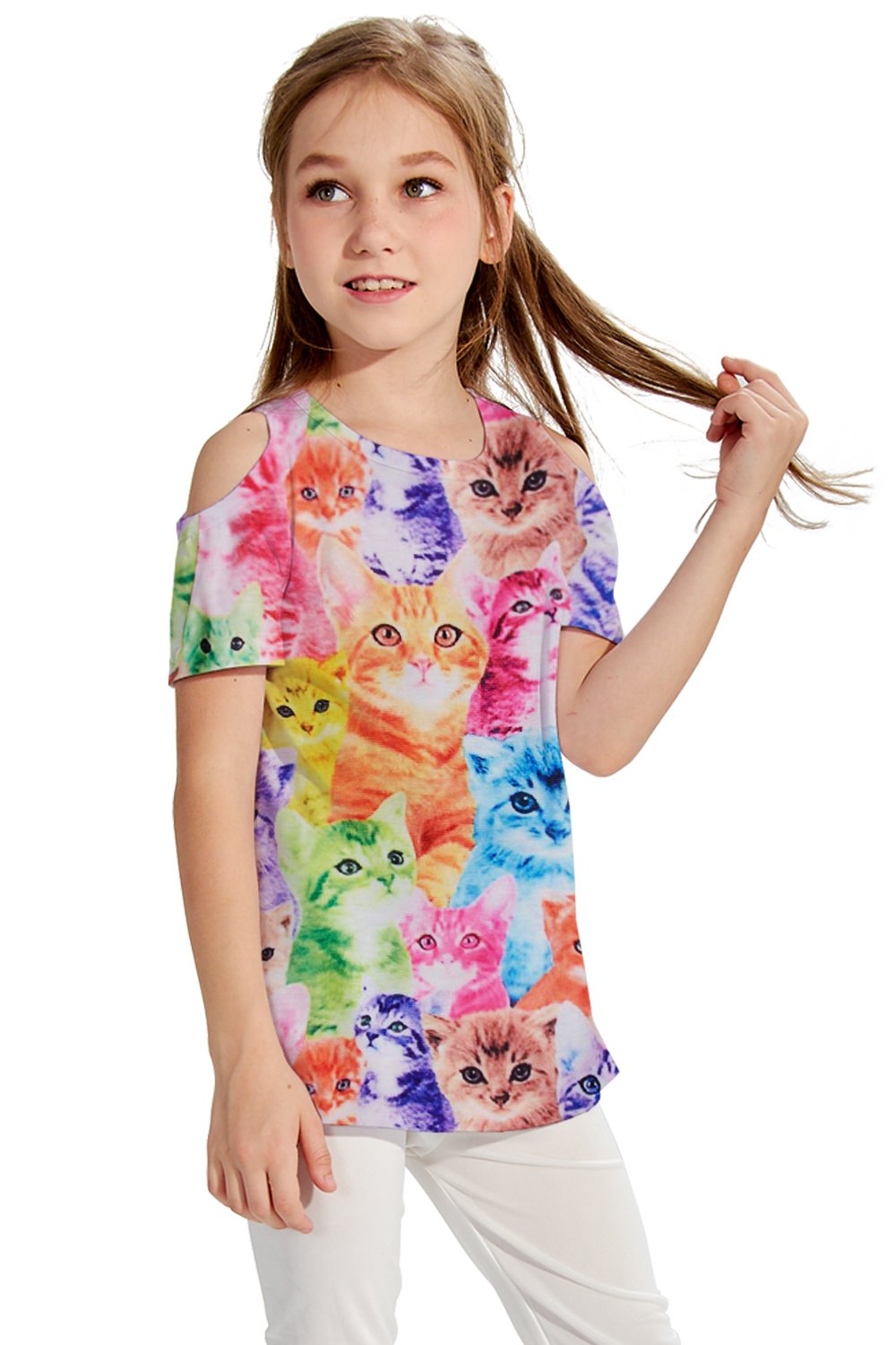 BFUSTYLE Short Sleeve O Neck Undershirt top Tank Shirt for Girls Kids fit 3-4t 1 Pack