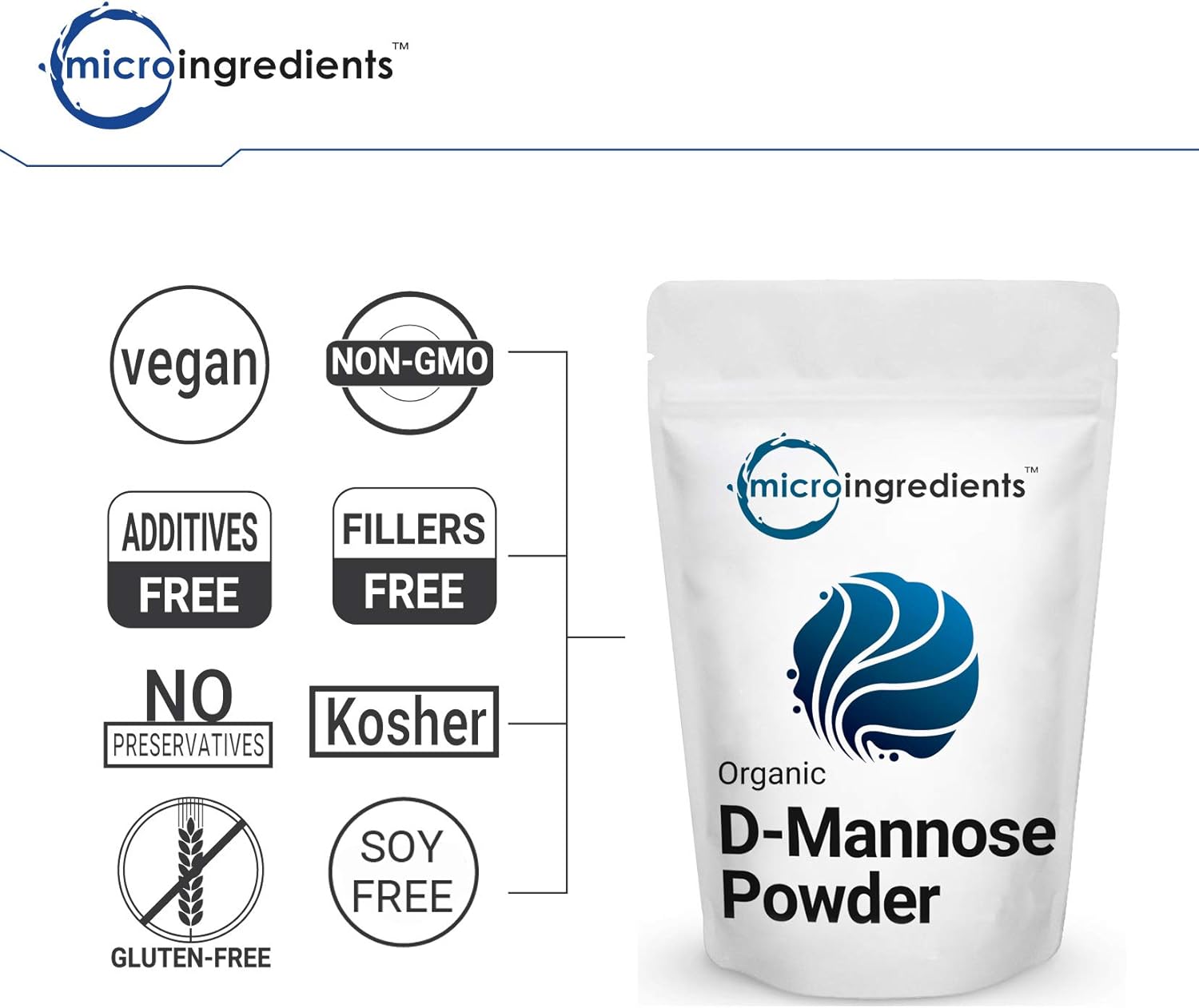 Organic D Mannose Powder, 8.8 Ounce (250 Grams), Pure Mannose Supplement, Powerfully Support Urinary Tract Cleanse and Bladder Health, Premium Mannose for Women and Men, No GMOs and Vegan Friendly: Health & Personal Care