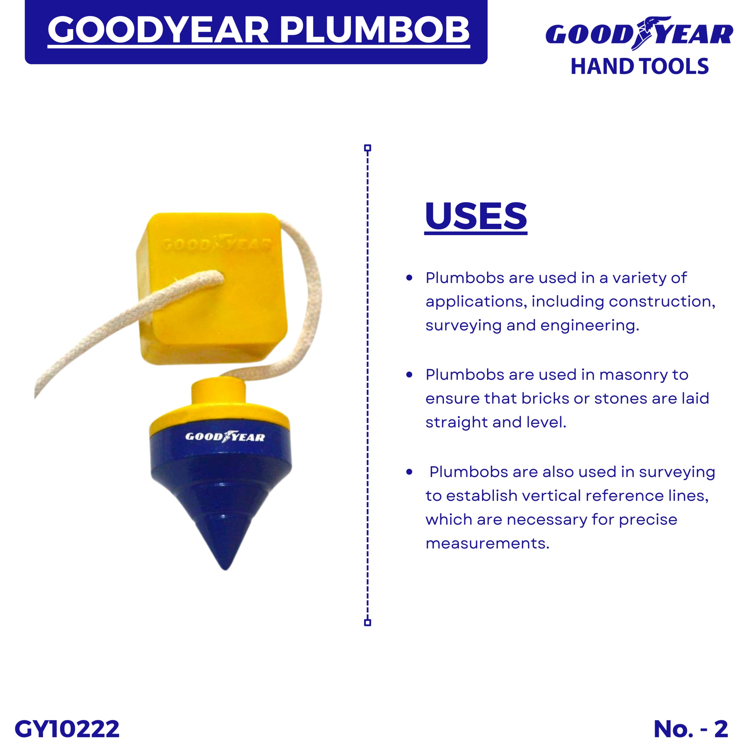 Goodyear Plum Bob of No.2, Made on CNC, Blue 3