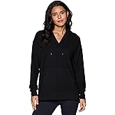 RBX Active Women's Hoodie Tunic in Regular/Plus Sizes, V-Neck Relaxed Fit Lightweight French Terry Sweatshirt with Pocket