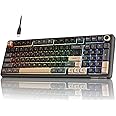 RK ROYAL KLUDGE R98 Pro Creamy Gaming Keyboard, 96% Wired Mechanical Keyboard RGB Backlit with Number Pad and Volume Knob, Ga