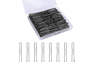 DYSALIC U Shaped Hair Pins, 100PCS 2.4inch Bun Hair Pins for Women Kids Girls Hairdressing Salon with Storage Box, for All Hair Types - Black