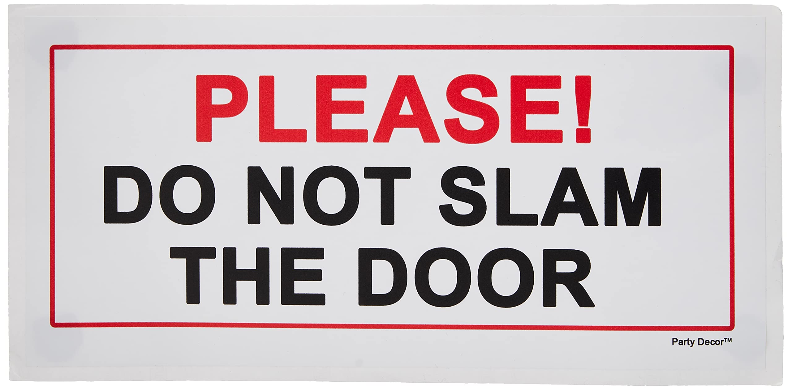 2 x - Please do not slam the door - Info Sign Label Removable Self Adhesive Waterproof Durable Vinyl Label Sticker 225mm x 106mm