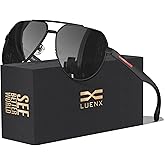 LUENX Aviator Sunglasses for Men Polarized Pilot Shades UV400 Sun Glasses with Accessories