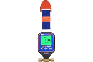 Supco VG64 Vacuum Gauge, Digital Display, 0-12000 microns Range, 10% Accuracy, 1/4" Male Flare Fitting Connection , Grey