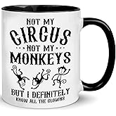 Not My Circus Not My Monkeys Mug - Funny Gifts for Boss, Coworkers & Retirement - Sarcastic Coffee Mug 11OZ