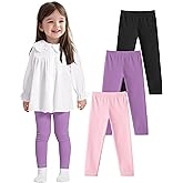 ZUEMET 3 Pack Baby Cotton Pants Toddler Boys Girls Leggings Basic Clothes Size 18M-5T