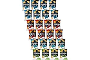 Popchips Potato Chips Variety Pack, Single Serve 0.8 Ounce Bags (Pack of 24), 4 Flavors: 8 Sea Salt, 8 BBQ, 4 Sour Cream & Onion, 4 Salt & Vinegar