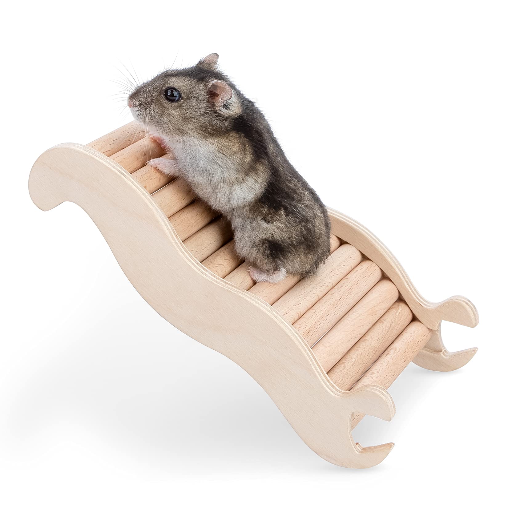 Niteangel Hamster Climbing Toy Wooden Ladder Bridge for Hamsters Gerbils Mice and Small Animals (S)