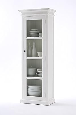 NovaSolo Halifax White Mahogany Display Stand with Glass Doors