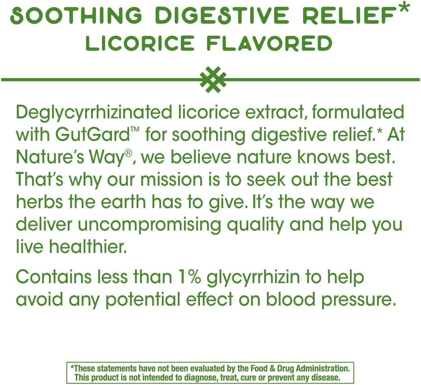 Nature's Way DGL 3:1 (Deglycyrrhizinated Licorice) Digestive Relief, Original, 100 Chewables: Health & Personal Care