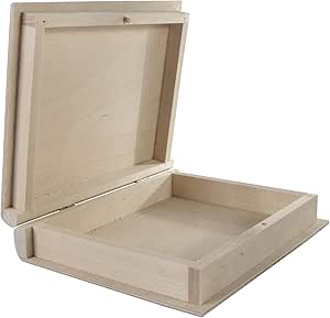 Caja de madera con forma de libro decorativa para guardar ...