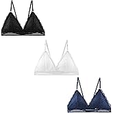 Malowinda Women Lace Bralettes Plunge Padded Wireless Bra