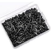 Willbond 500 Pcs 1/8 Inch Black Push Pins Small Round Head Map Tacks Pins | Thumb Tacks for Home Office Travel Map Bulletin Board, Cork Board Picture Photo Wall DIY Craft Home School Office