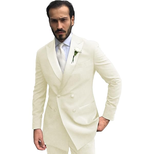 Men's 2 Piece Slim Fit Suit - Business Wedding Tuxedo Dress Set Jacket And Pants