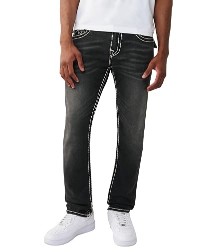 True Religion Men's Geno Big T Low Rise Slim Fit Jean with Back