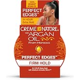 Creme of Nature Argan Oil From Morocco Perfect Edges Firm Hold, 2.25 oz | Edge control gel that tames edges and smooths flyaways with firm, long-lasting 24-hour hold. Made with argan oil.