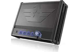 BONANO Biometric Gun Safe for 2 Pistols, Quick-Access, Mute Function and Emergency Port, Automatically Open LED Light, Handgun Safe for Cloakroom Nightstand and Car