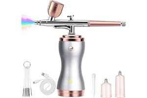 LOKEISNA Airbrush Kit, Cordless Airbrush Compressor, 36PSI Rechargeable Airbrush Gun, Airbrush Makeup with 0.3mm Nozzle and Cleaning Brush Set for Nail Art, Cake Airbrush Decorating Kit, Art Painting