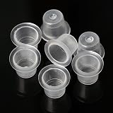 TRIXES 100x 9mm Tattoo Ink Caps Disposable Transparent Pigment Cups Studio view 4