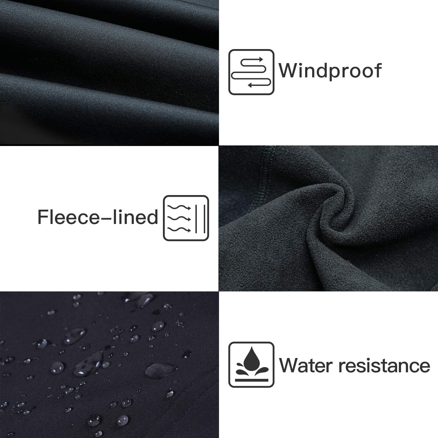 Souke Sports Men's Winter Cycling Jacket, Windproof Water Resistant Thermal Windbreaker: Clothing