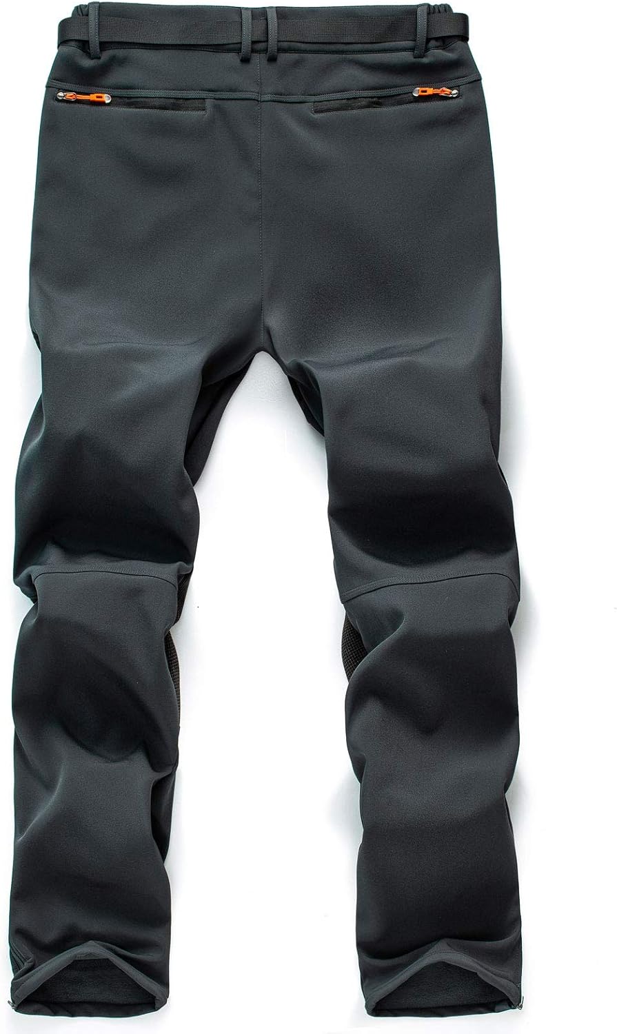 CAMOFOXIN Men's Fleece Ski Pants with Belt, Waterproof Snow Hiking Pants for Snowboarding (Black, Grey): Clothing