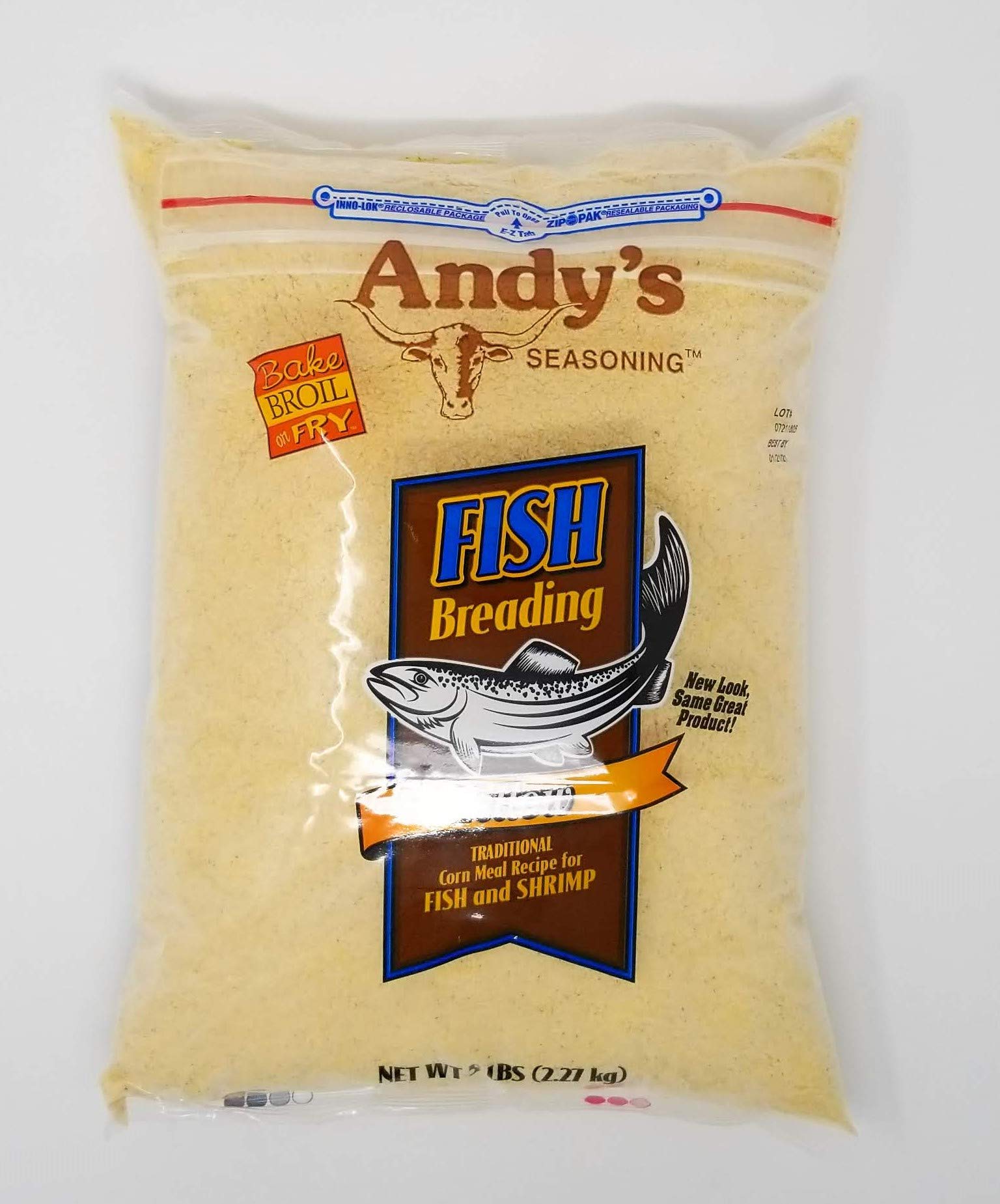 Andy's Seasoning Fish Breading Cajun 5 Lbs Grocery