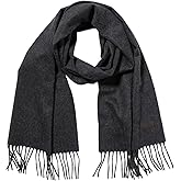 Hickey Freeman Solid 100% Cashmere Scarf for Men – Ultra-Soft Men’s Winter Scarves, 72-Inches x 12-Inches