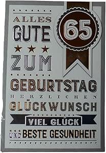 Tarjeta de felicitación de cumpleaños – 65 años – Alles Gute zum 65