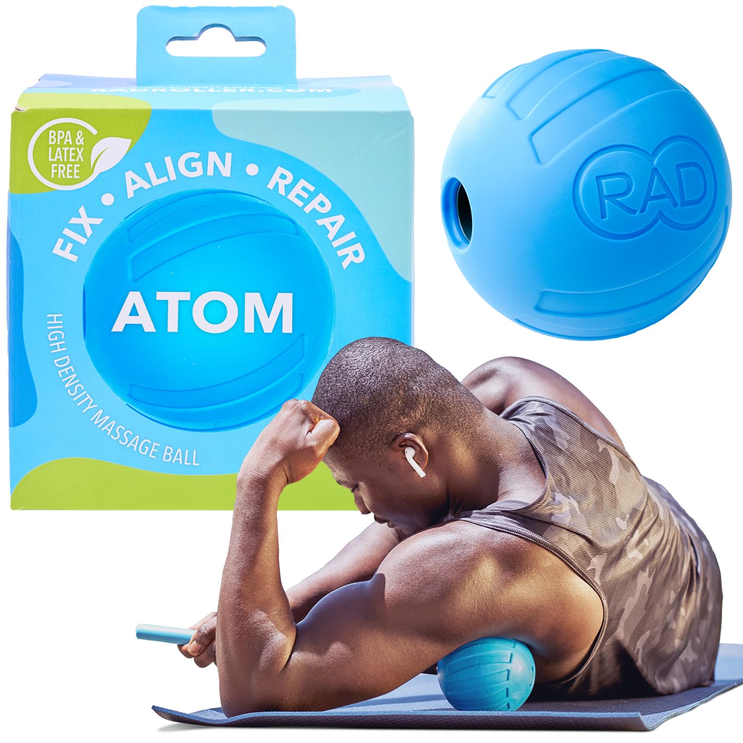 RAD Atom I High Density Myofascial Release Tool I Self Massage Mobility and Recovery