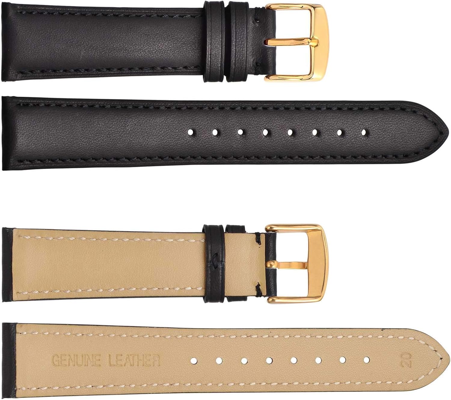 WOCCI Watch Band 14mm 16mm 18mm 19mm 20mm 21mm 22mm 23mm 24mm - Vintage Leather Watch Strap, Choice of Color and Width | 