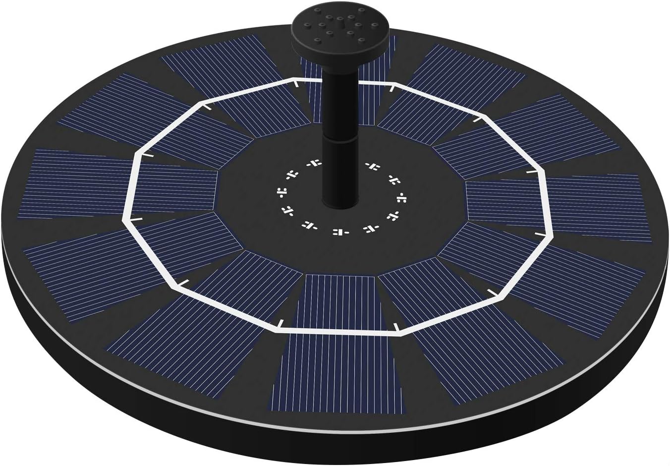Cocofit Upgraded Solar Fountain with Battery Backup and 6 Nozzles, Floating Solar Water Fountain Pump, 2.5W Solar Powered Fountain Pump for Birdbath, Garden, Pond, Pool, Fish Tank, Aquarium