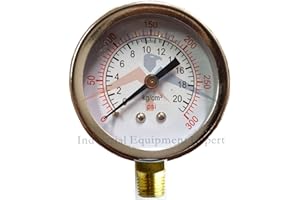 I.E.E Air Compressor Pressure/Hydraulic Gauge 2" Face Side Mount 1/4" NPT 0-300 PSI
