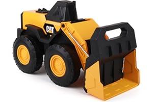 Cat Construction Toys, Steel Wheel Loader 16” - Real Steel Body, Working Arm & Bucket, Oversize All-Terrain Wheels, Heavy-Duty Construction Vehicle for Indoor/Outdoor Play, Kids Ages 3 +