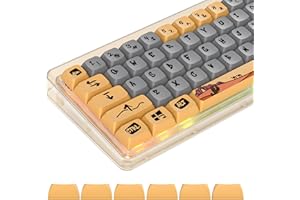 GTSP XDA Profile PBT Keycaps, 129-keys Custom Dye Sublimation keycaps with for MAC Win Fullsize, Tenkeyless, Winkeyless, 75%,