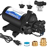 ECO-WORTHY 33-Series Industrial Water Pressure Pump 110V AC 4.0GPM 50PSI RV Fresh Water Diaphragm Pump include Garden Hose Adapters for Irrigation Marine Boat Sprinkler Faucet