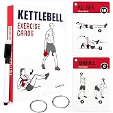 Kettlebell Cards for Women &amp; Men-50 Kettlebell Workout Cards，Includes 2 Rings&amp; Dry-Erase for Easy Organization-Home, Gym or Studio (Kettlebell)